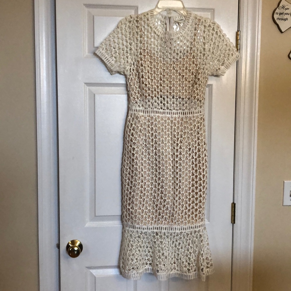 Gorgeous dress with nude underlay